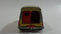 Majorette No. 279 / 234 Fourgon Van Racing Team Yellow Red 1/65 Scale Die Cast Toy Car Vehicle with Opening Rear Doors