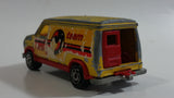 Majorette No. 279 / 234 Fourgon Van Racing Team Yellow Red 1/65 Scale Die Cast Toy Car Vehicle with Opening Rear Doors