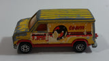 Majorette No. 279 / 234 Fourgon Van Racing Team Yellow Red 1/65 Scale Die Cast Toy Car Vehicle with Opening Rear Doors