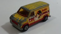 Majorette No. 279 / 234 Fourgon Van Racing Team Yellow Red 1/65 Scale Die Cast Toy Car Vehicle with Opening Rear Doors