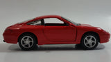 Maisto 1997 Porsche 911 Carrera Red Pull Back Motorized Friction 1/38 Scale Die Cast Toy Car Vehicle with Opening Doors