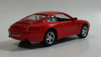 Maisto 1997 Porsche 911 Carrera Red Pull Back Motorized Friction 1/38 Scale Die Cast Toy Car Vehicle with Opening Doors