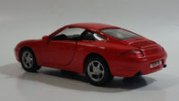 Maisto 1997 Porsche 911 Carrera Red Pull Back Motorized Friction 1/38 Scale Die Cast Toy Car Vehicle with Opening Doors