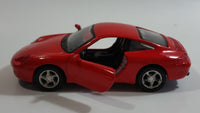 Maisto 1997 Porsche 911 Carrera Red Pull Back Motorized Friction 1/38 Scale Die Cast Toy Car Vehicle with Opening Doors