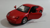 Maisto 1997 Porsche 911 Carrera Red Pull Back Motorized Friction 1/38 Scale Die Cast Toy Car Vehicle with Opening Doors