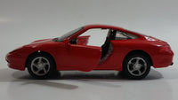 Maisto 1997 Porsche 911 Carrera Red Pull Back Motorized Friction 1/38 Scale Die Cast Toy Car Vehicle with Opening Doors