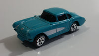 Maisto 1957 Chevrolet Corvette Teal With White Stripe Die Cast Toy Car Vehicle