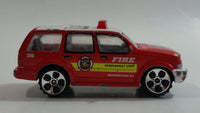 RealToy Ford Explorer Fire Dept Emergency Unit 280 Red Die Cast Toy Car Firefighting Rescue Vehicle