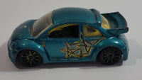 2007 Hot Wheels Pop-Offs Volkswagen New Beetle Cup Metalflake Teal Die Cast Toy Car Vehicle