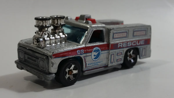 2008 Hot Wheels Rescue Rods Rescue Ranger Truck Silver Grey Die Cast Toy Car Vehicle