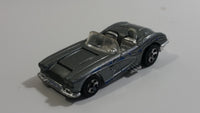 2007 Hot Wheels Engine Revealers '58 Corvette Coupe Convertible Metallic Grey Die Cast Toy Car Vehicle with Opening Hood