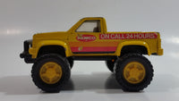 1987 Remco On Call 24 Hours 4x4 Pickup Truck Yellow Pressed Steel Toy Car Vehicle