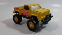 1987 Remco On Call 24 Hours 4x4 Pickup Truck Yellow Pressed Steel Toy Car Vehicle