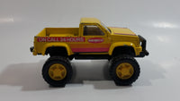 1987 Remco On Call 24 Hours 4x4 Pickup Truck Yellow Pressed Steel Toy Car Vehicle