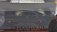 2015 Greenlight Hollywood Loot Crate Exclusive Supernatural TV Series 1967 Chevrolet Impala Sport Sedan Black Die Cast Toy Car Vehicle New in Box