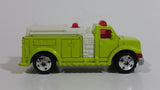 2004 Matchbox Highway Rescue Fire Truck Fluorescent Yellow Die Cast Toy Car Firefighting Rescue Emergency Vehicle Burger King Kid's Meal