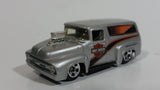 2001 Hot Wheels '56 Ford F-100 Panel Van Truck Harley Davidson Motor Cycles Die Cast Toy Car Hot Rod Vehicle with Opening Hood