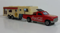 Vintage Majorette Coca-Cola Coke Camping Car Truck Red and 5th Wheel Trailer Camping Car Deluxe Cream White Die Cast Toy Car Vehicle Set No. 278 & No. 313 1/60 Scale