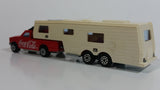 Vintage Majorette Coca-Cola Coke Camping Car Truck Red and 5th Wheel Trailer Camping Car Deluxe Cream White Die Cast Toy Car Vehicle Set No. 278 & No. 313 1/60 Scale