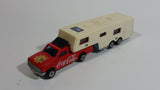 Vintage Majorette Coca-Cola Coke Camping Car Truck Red and 5th Wheel Trailer Camping Car Deluxe Cream White Die Cast Toy Car Vehicle Set No. 278 & No. 313 1/60 Scale