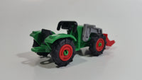 2014 Geobra Playmobil Green and Red Farm Tractor Plastic Toy Vehicle