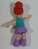 Polly Pocket Style Girl 1 1/4" Tall Rubber with Plastic Moving Arms Tiny Miniature Toy Figure