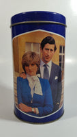 Regency Ware Prince Charles & Lady Diana Royal Wedding 29th July 1981 Blue Cylindrical Tin Metal Container