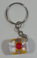 Clear Acrylic Colored Dot Dice Keychain