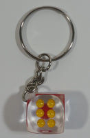 Clear Acrylic Colored Dot Dice Keychain