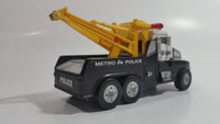 1994 FunRise Metro City Police Tow Truck Dark Blue Plastic Lights and Sounds Toy Car Vehicle