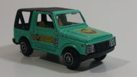 Rare 1986 Edocar Suzuki Samurai Jimny Watersports Diving Club Aqua Green with Black Roof Die Cast Toy Car Vehicle