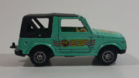 Rare 1986 Edocar Suzuki Samurai Jimny Watersports Diving Club Aqua Green with Black Roof Die Cast Toy Car Vehicle