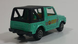 Rare 1986 Edocar Suzuki Samurai Jimny Watersports Diving Club Aqua Green with Black Roof Die Cast Toy Car Vehicle