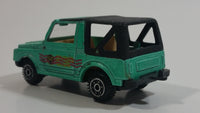 Rare 1986 Edocar Suzuki Samurai Jimny Watersports Diving Club Aqua Green with Black Roof Die Cast Toy Car Vehicle