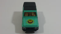 Rare 1986 Edocar Suzuki Samurai Jimny Watersports Diving Club Aqua Green with Black Roof Die Cast Toy Car Vehicle