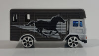 Motor Max No. 6037 Horse Box Truck Dark Grey Die Cast Toy Car Vehicle with Opening Side Door