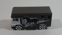 Motor Max No. 6037 Horse Box Truck Dark Grey Die Cast Toy Car Vehicle with Opening Side Door