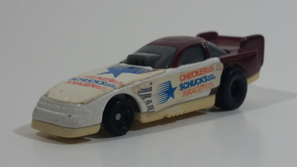 2000 Hot Wheels Del Worsham Funny Car Current Maroon and White Die Cast Toy Race Car Vehicle McDonald's Happy Meal