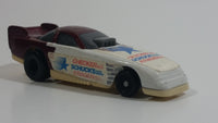 2000 Hot Wheels Del Worsham Funny Car Current Maroon and White Die Cast Toy Race Car Vehicle McDonald's Happy Meal