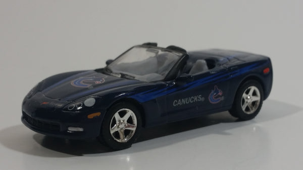 2006 Upper Deck Limited Edition 2005 Corvette Convertible Vancouver Canucks NHL Ice Hockey Team Dark Blue Die Cast Toy Car Vehicle