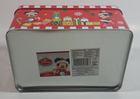 Disney Mickey Mouse and Minnie Mouse Christmas Themed Hinged Tin Metal Container