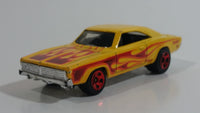 2016 Hot Wheels HW Flames '69 Dodge Charger Yellow Die Cast Toy Muscle Car Vehicle