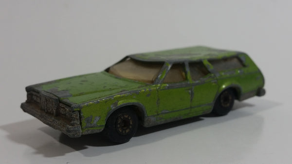 Vintage 1978 Lesney Matchbox Superfast No. 74 Cougar Villager Station Wagon Lime Green Die Cast Toy Car Vehicle with Opening Tail Gate