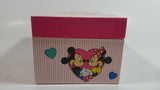 Disney Mickey Mouse and Minnie Mouse Pink Felt Lined Wind Up Musical Keepsake Trinket Box Plays "I Want To Be Loved By You"