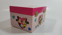 Disney Mickey Mouse and Minnie Mouse Pink Felt Lined Wind Up Musical Keepsake Trinket Box Plays "I Want To Be Loved By You"