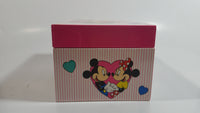 Disney Mickey Mouse and Minnie Mouse Pink Felt Lined Wind Up Musical Keepsake Trinket Box Plays "I Want To Be Loved By You"