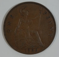1936 Great Britain King George V One Penny Bronze Coin Currency