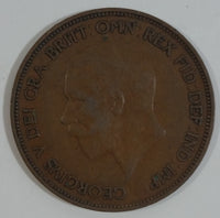 1936 Great Britain King George V One Penny Bronze Coin Currency