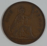 1937 Great Britain King George V One Penny Bronze Coin Currency