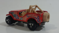 2000 Hot Wheels World Tour Roll Patrol Jeep CJ Trailbuster Red Die Cast Toy Car Vehicle